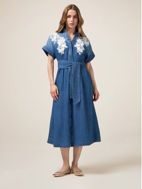 Oltre Oltre Vestito da giorno 7700J000791N024 Turchese A-Line Fit