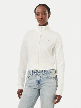 Tommy Jeans Tommy Jeans Džemperis ar kapuci Flag DW0DW23535 Balts Slim Fit