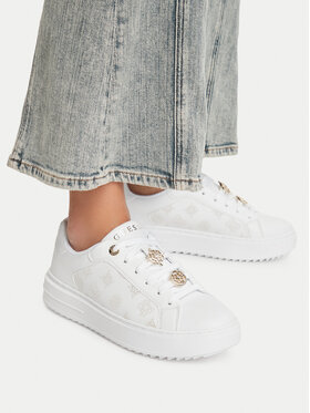 Guess Guess Sneakersy FLFDUE ELE12 Biela