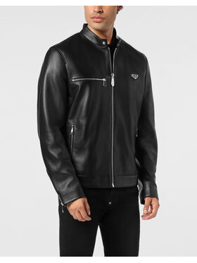 PHILIPP PLEIN PHILIPP PLEIN Kurtka skórzana 27857 Czarny Slim Fit