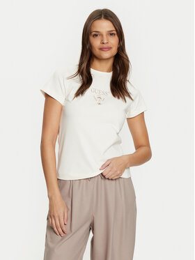 Guess Guess Тишърт V4YI21 KCDH1 Екрю Slim Fit