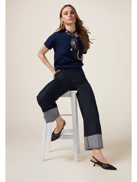 Oltre Oltre Jeansy P527R008311N034 Niebieski Baggy Fit