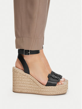 Calvin Klein Calvin Klein Еспадрили Wedge Espad 70 Embl Lth HW0HW02897 Черен
