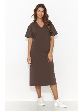 Numinou Numinou Sukienka codzienna NU467 Brązowy Comfortable Fit