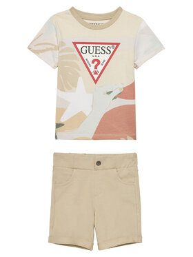 Guess Guess Completo T-shirt e pantaloncini N5GG05 K8HM4 Beige Regular Fit