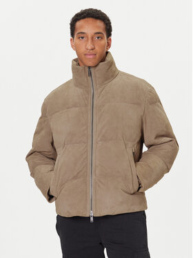 BOSS BOSS Giacca di pelle Jocamp 50547546 Beige Relaxed Fit