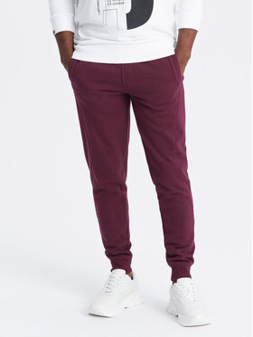 Ombre Ombre Joggers kalhoty OM-PABS-0174 Bordó Regular Fit