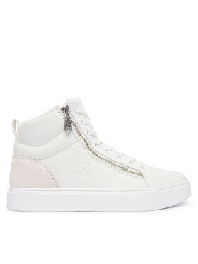 Calvin Klein Calvin Klein Sneakersy Classic Cup Mid Laceup Zip Lth YM0YM01428 Biały