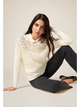 Oltre Oltre Maglione M514J005286N011 Crema Regular Fit