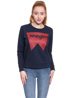 Wrangler Wrangler Bluza LOGO CREW Niebieski Regular Fit
