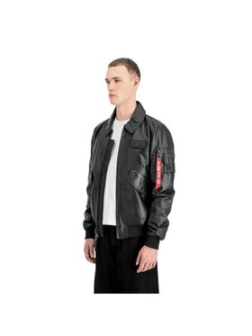 Alpha Industries Alpha Industries Kurtka skórzana AI.266106 Czarny Regular Fit