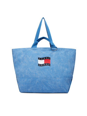 Tommy Hilfiger Tommy Hilfiger Torbica Wavy Flag Canvas Tote Bag AW0AW18466 Plava