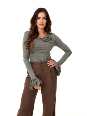 MANDRAGORA MANDRAGORA Bluzka Rosalie Khaki Flexible Fit