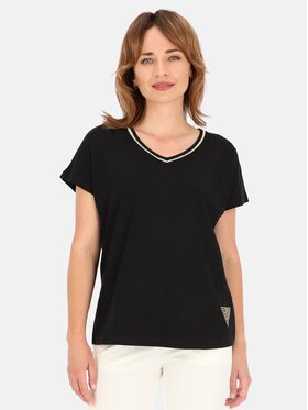 Perso Perso T-Shirt TCE241000F Czarny Regular Fit