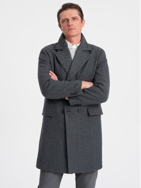 Ombre Ombre Kabát pro přechodné období OM-COWC-0107 Šedá Regular Fit