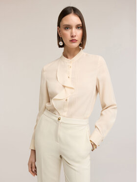 Motivi Motivi Camicia 5014Q000912N011 Crema Regular Fit