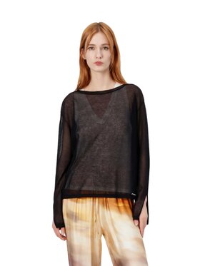 PINKO PINKO Sweter Martin maglia cotton crepe Czarny Regular Fit