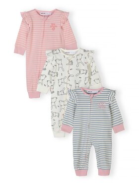 minoti minoti Komplet pajacy 28BABYRIB3 Różowy Regular Fit
