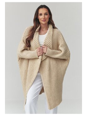 Makadamia Makadamia Sweter S173 Beżowy Loose Fit