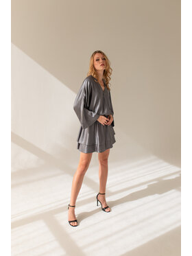 Entelier Entelier Sukienka elegancka kimonowy Szary Comfortable Fit