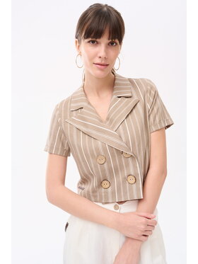 blue shadow blue shadow Marynarka Wooly Beżowy Standard Fit