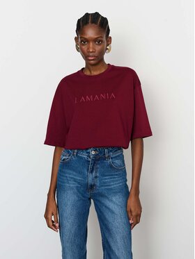 La Mania La Mania T-Shirt LUCY Bordowy Classic Fit