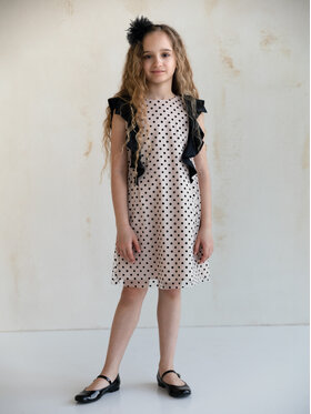 SLY SLY Sukienka elegancka 4W-04 Beżowy Comfortable Fit