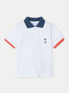 Mayoral Mayoral Тениска с яка и копчета 3106 Бял Regular Fit