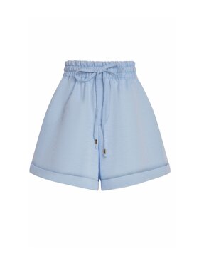 Sidro Sidro Szorty materiałowe szorty lniane Niebieski Comfortable Fit