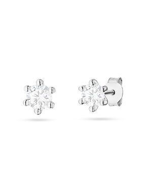 Fugart Fugart Kolczyki Kolczyki z białego złota z diamentami laboratoryjnymi FKO222-B585-LD0.60 Biały