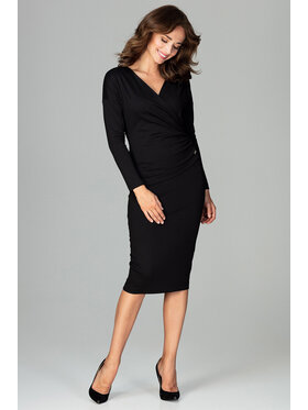 Lenitif Lenitif Šaty K477 Čierna Slim Fit