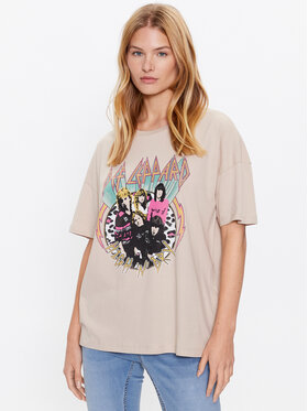 Noisy May Noisy May T-Shirt Ida 27024415 Beżowy Oversize