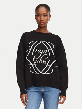 HUGO HUGO Džemperis Siennale 50562692 Melns Oversize