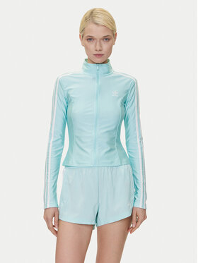 adidas adidas Mikina adicolor 3-Stripes JC5579 Tyrkysová Slim Fit