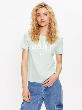 Gant Gant T-shirt Logo 4200670 Zelena Regular Fit