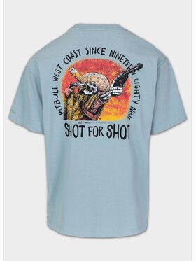 PITBULL PITBULL T-Shirt Koszulka męska Loose Fit SHOT FOR SHOT M Błękitny Regular Fit