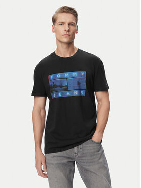 Tommy Jeans Tommy Jeans T-Shirt Photo Flag DM0DM23191 Schwarz Regular Fit
