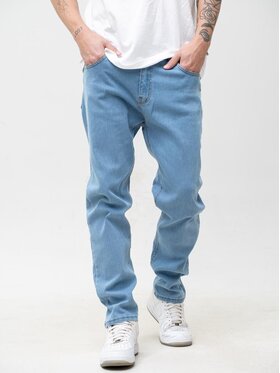 Jigga Wear Jigga Wear Jeansy Ciemne dzins Mini Haft Logo 34 Niebieski Regular Fit