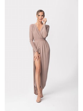 Aurora Aurora Sukienka wieczorowa Elen Cappuccino Beżowy Feminine Fit