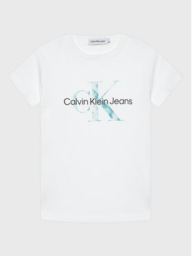 Calvin Klein Jeans Calvin Klein Jeans Tričko Monogram Logo IU0IU00267 Biela Regular Fit
