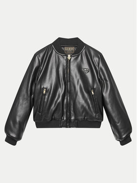 Guess Guess Яке от имитация на кожа J4YL13 WE8D0 Черен Relaxed Fit