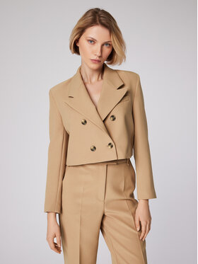 Simple Simple Blazer MKD504-02 Beige Relaxed Fit