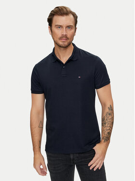 Tommy Hilfiger Tommy Hilfiger Тениска с яка и копчета Essential MW0MW35585 Тъмносин Regular Fit