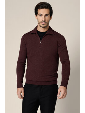 Lancerto Lancerto Sweter Lucan SW073225000077 Bordowy Regular Fit