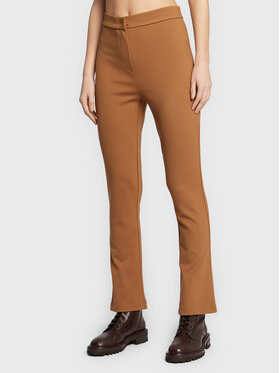 Max Mara Leisure Max Mara Leisure Текстилни панталони Ariano 37861626 Кафяв Straight Fit