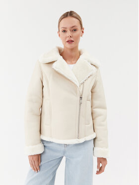 Guess Guess Pelzmantel Dafne W3BL60 WFSL0 Écru Regular Fit