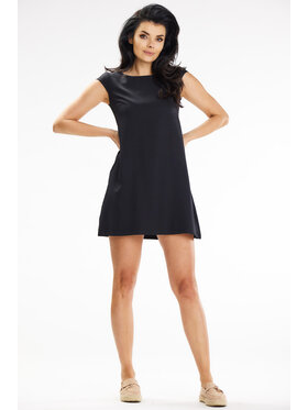 Awama Awama Sukienka letnia A647 Czarny Basic Fit