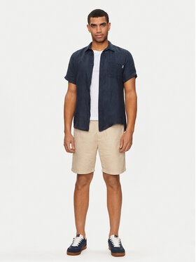 Pepe Jeans Kratke Hlače Iz Tkanine Relaxed Linen Smart Shorts PM801093 Bež Regular Fit