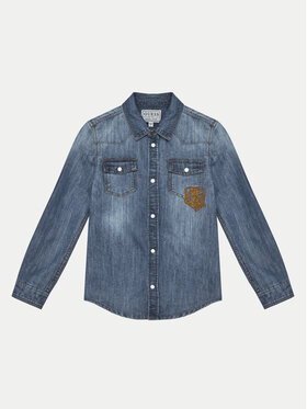 Guess Guess džinsiniai marškiniai L5RH00 D4UE0 Tamsiai mėlyna Regular Fit