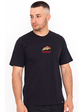 Kamuflage Kamuflage T-Shirt Pizza Flip Czarny Relaxed Fit